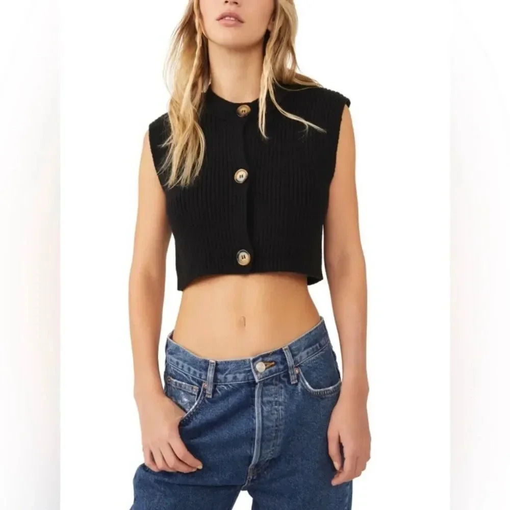 Nwt Free People Naiome Rib Micro Vest